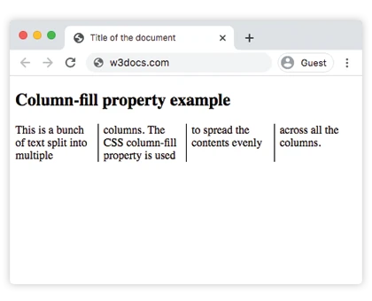 CSS プロパティ column-fill