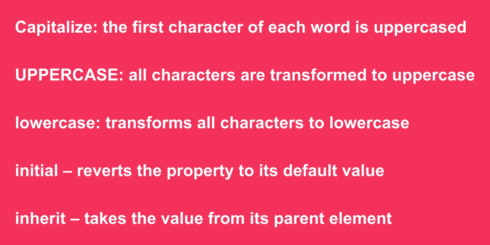 CSS プロパティ text-transform