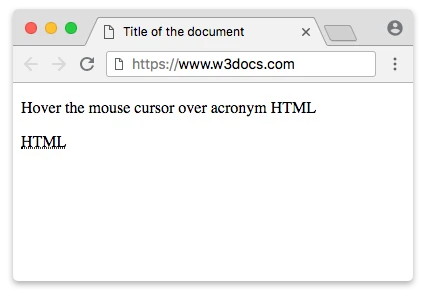 html acronymラベル